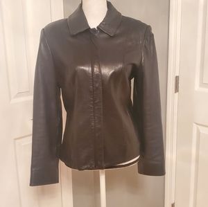Jones New York Leather Jacket Women's S